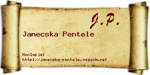 Janecska Pentele névjegykártya